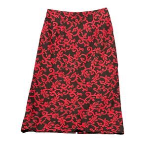 Briggs‎ New York Skirt Womens 12P Maxi Straight Red Black Y2K Whimsigoth Vamp